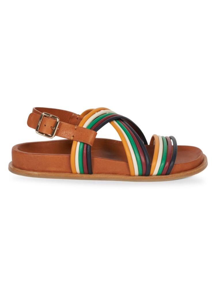 

Кожаные сандалии Kacey с ремешком на щиколотке Chloé, цвет Multicolor Brown