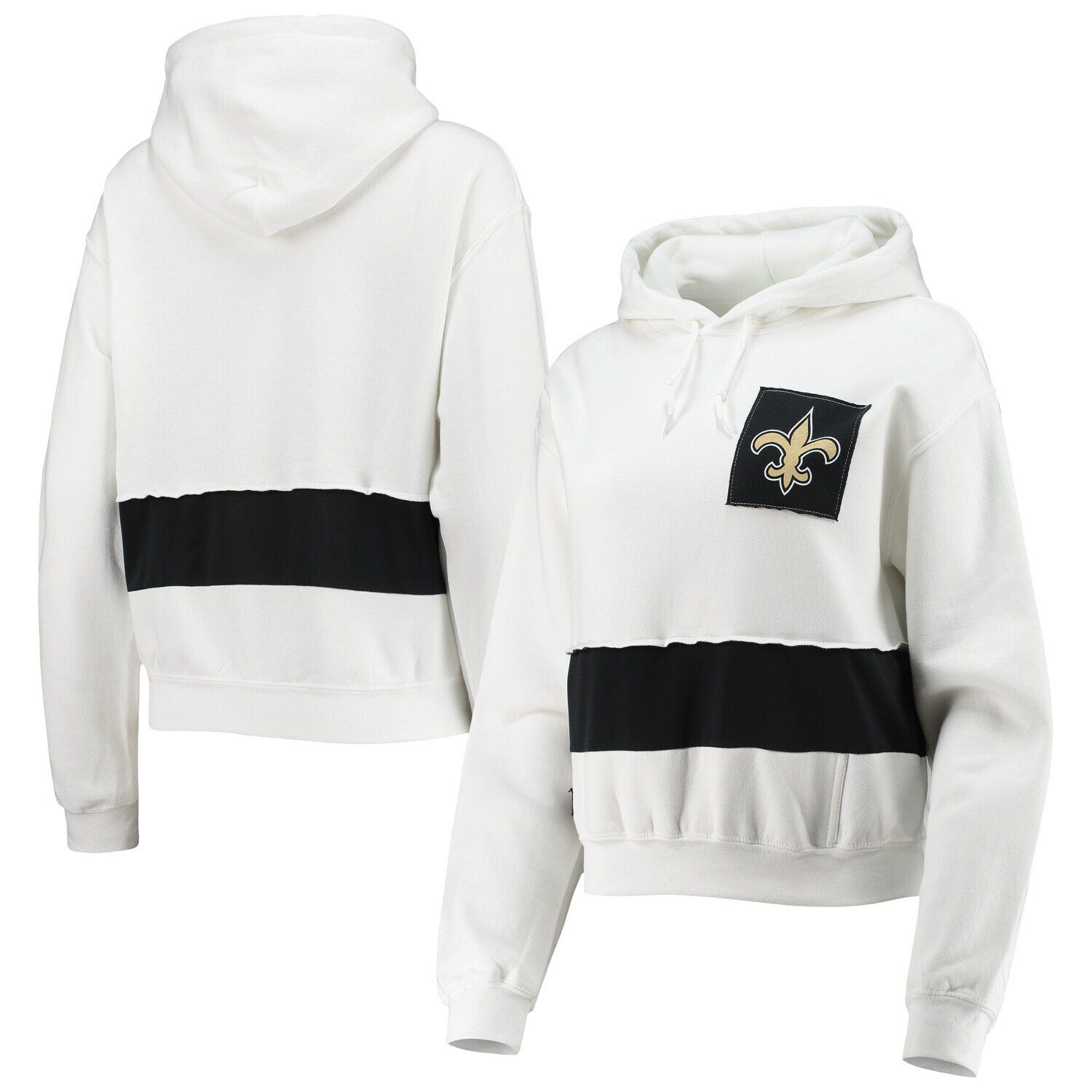 

Женский укороченный пуловер с капюшоном New Orleans Saints Refried Apparel белого цвета