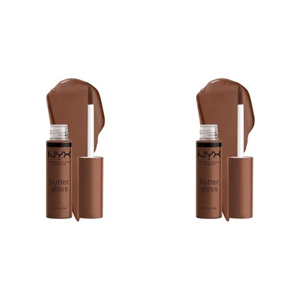 

Нелипкий блеск для губ Butter Gloss Brown Sugar Fudge Me, 0,28 жидких унций — упаковка из 2 штук, Nyx Professional Makeup