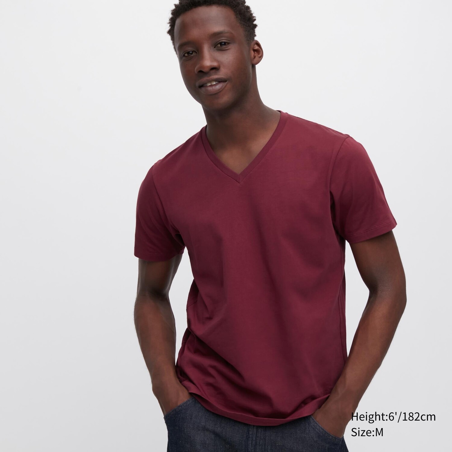 

Футболка мужская Uniqlo Supima с V-образным вырезом, красный