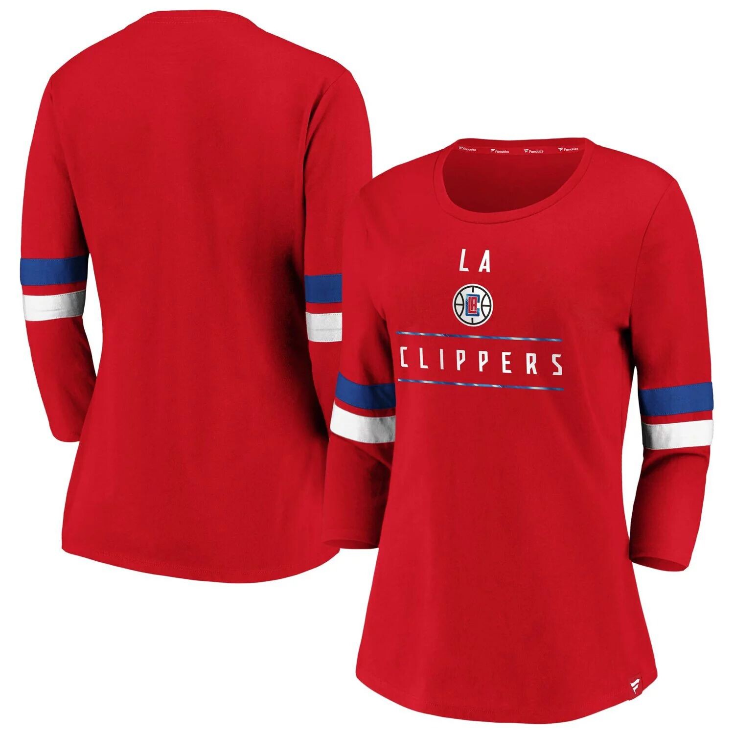 

Женская красная футболка Fanatics LA Clippers Iconic Prolific Modern с рукавами 3/4 Fanatics