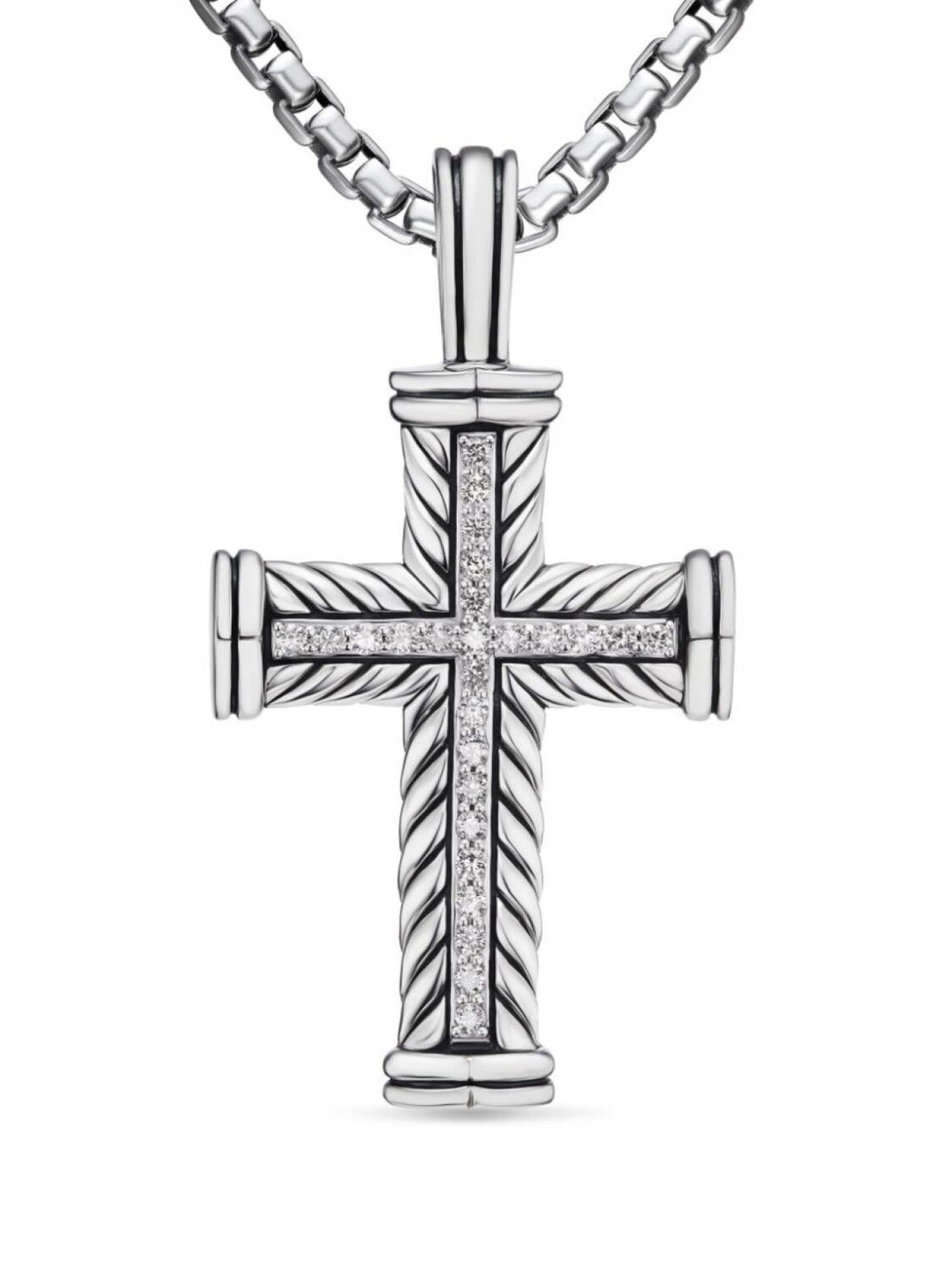 

Бриллиантовая подвеска «Шевронный крест» David Yurman, серебряный