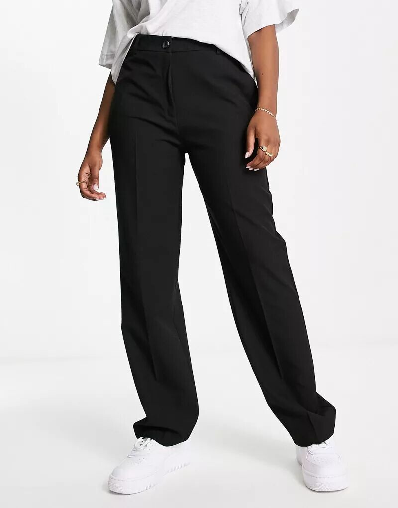 

Черные узкие прямые костюмные брюки ASOS Mix & Match