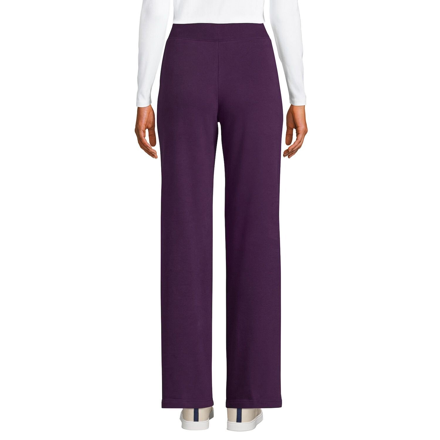 

Женские спортивные штаны Lands End Serious Sweats с высокой посадкой и широкими штанинами Lands' End, черный