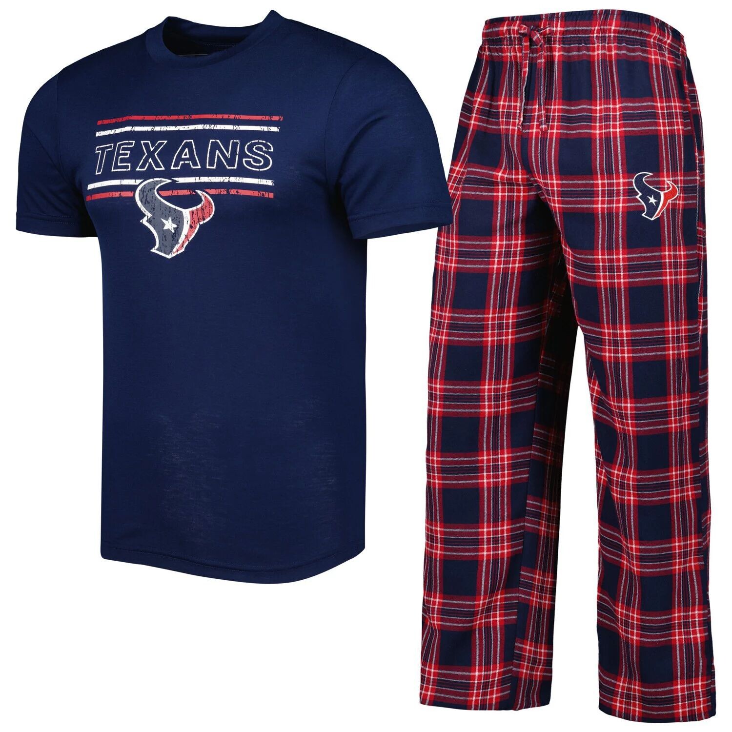 

Мужской комплект из топа и брюк с значком Houston Texans темно-синего/красного цвета Concepts Sport