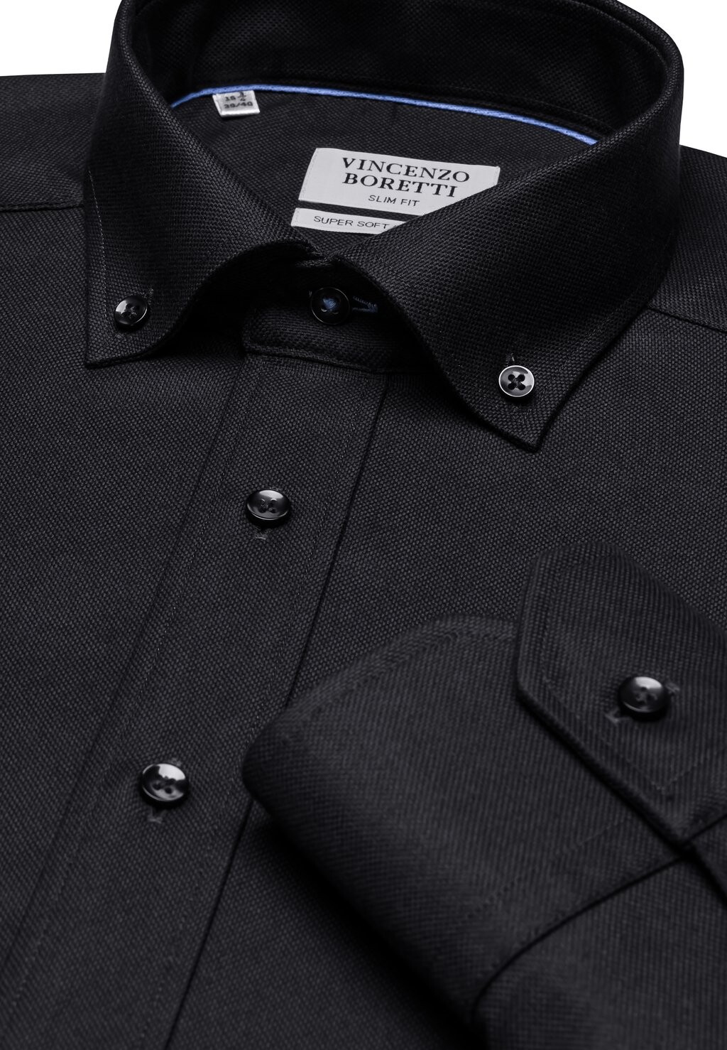 

Рубашка Tailliert Bügelfrei Soft Oxford Vincenzo Boretti, цвет schwarz
