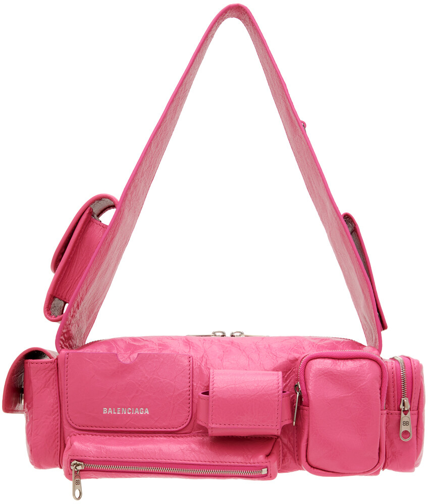 

Розовая яркая сумка-слинг XS Superbusy Balenciaga