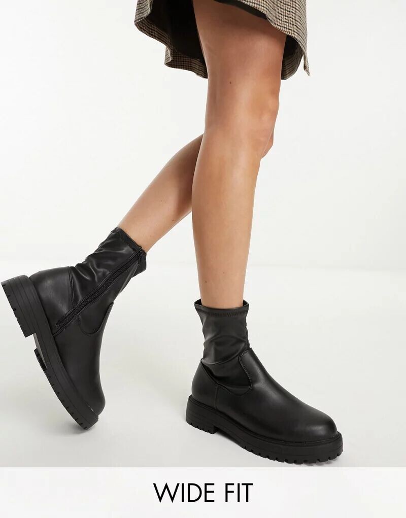 

Черные широкие ботинки ASOS Anton