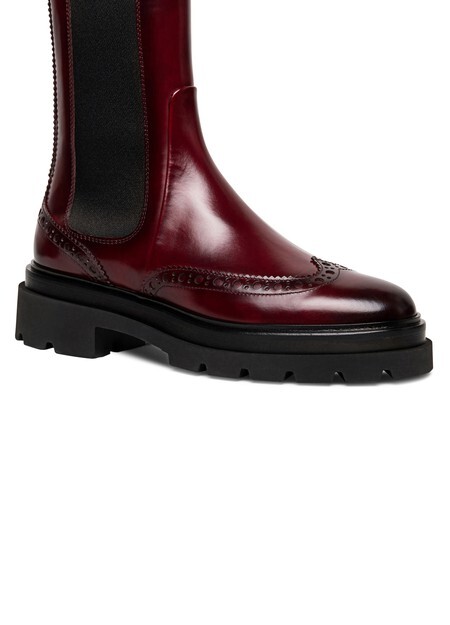 

Кожаные ботинки челси с эффектом броги Santoni, красный