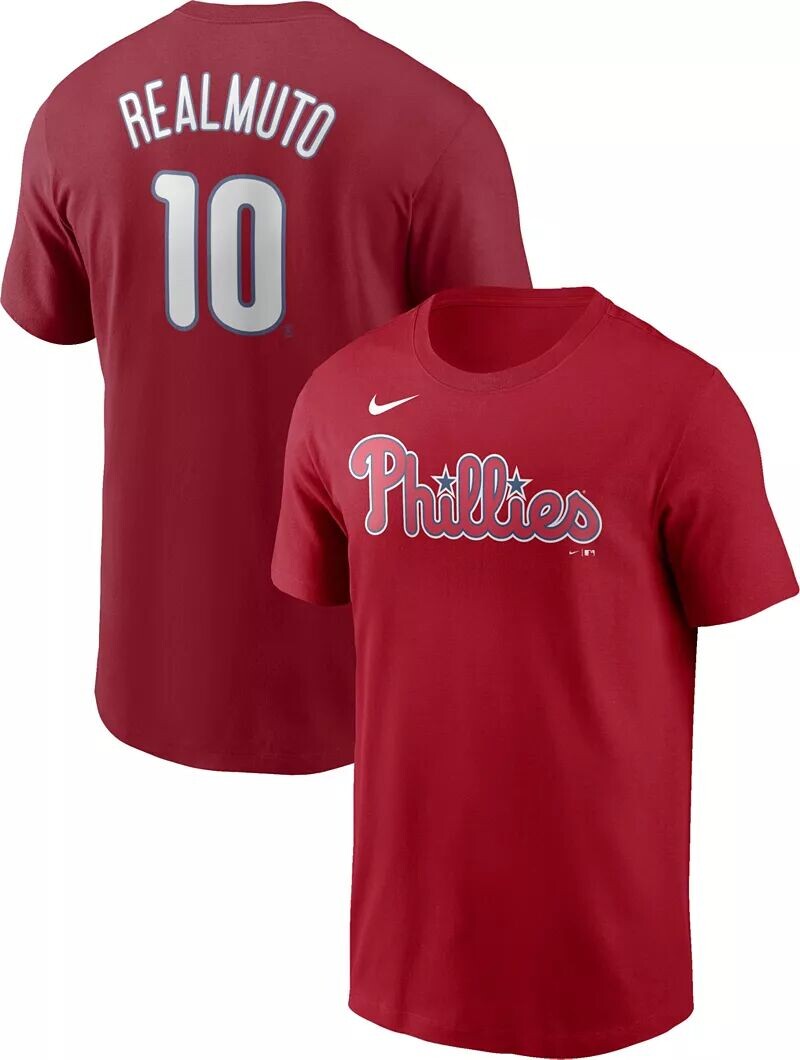 

Мужская красная футболка Nike Philadelphia Phillies J.T Realmuto #10