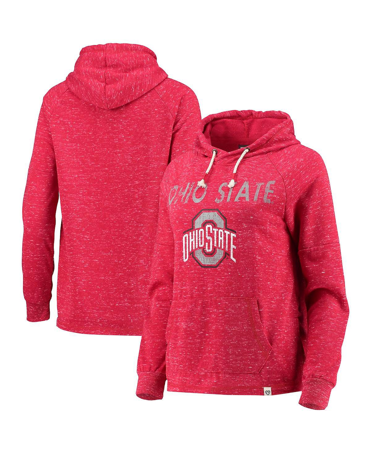 

Женский пуловер с капюшоном Scarlet Ohio State Buckeyes Nollie Raglan Slub Colosseum