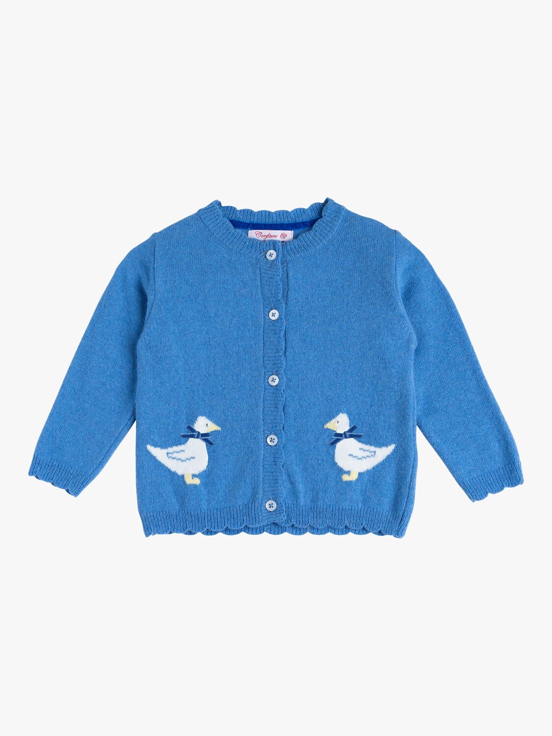 

Кардиган Trotters Baby Jemima Duck из смеси шерсти и кашемира, лазурно-синий