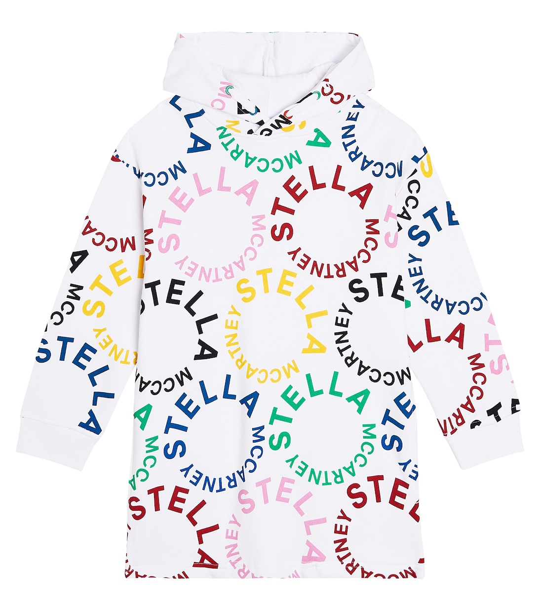 

Платье-толстовка из хлопкового джерси с логотипом Stella Mccartney Kids, мультиколор