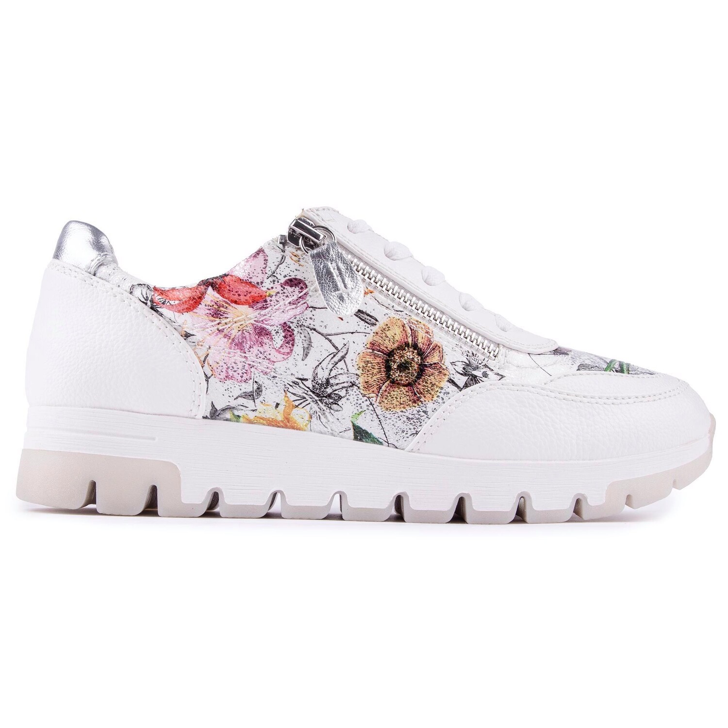 Спортивные кроссовки Side Zip Flower Trainers JANA, белый кроссовки jana zapatillas stone