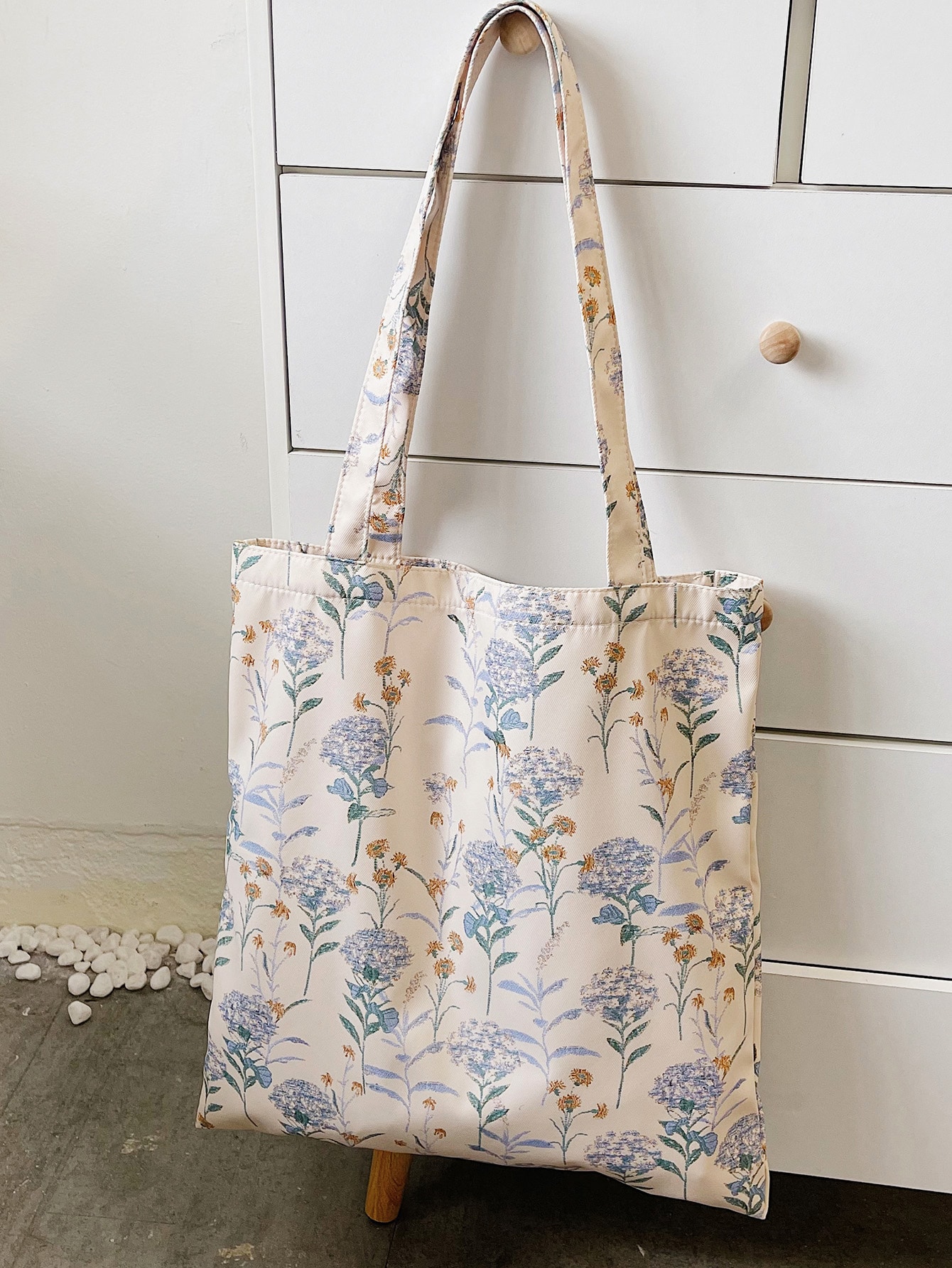 Сумка-шоппер с цветочным узором, многоцветный сумка шоппер с цветочным узором синий
