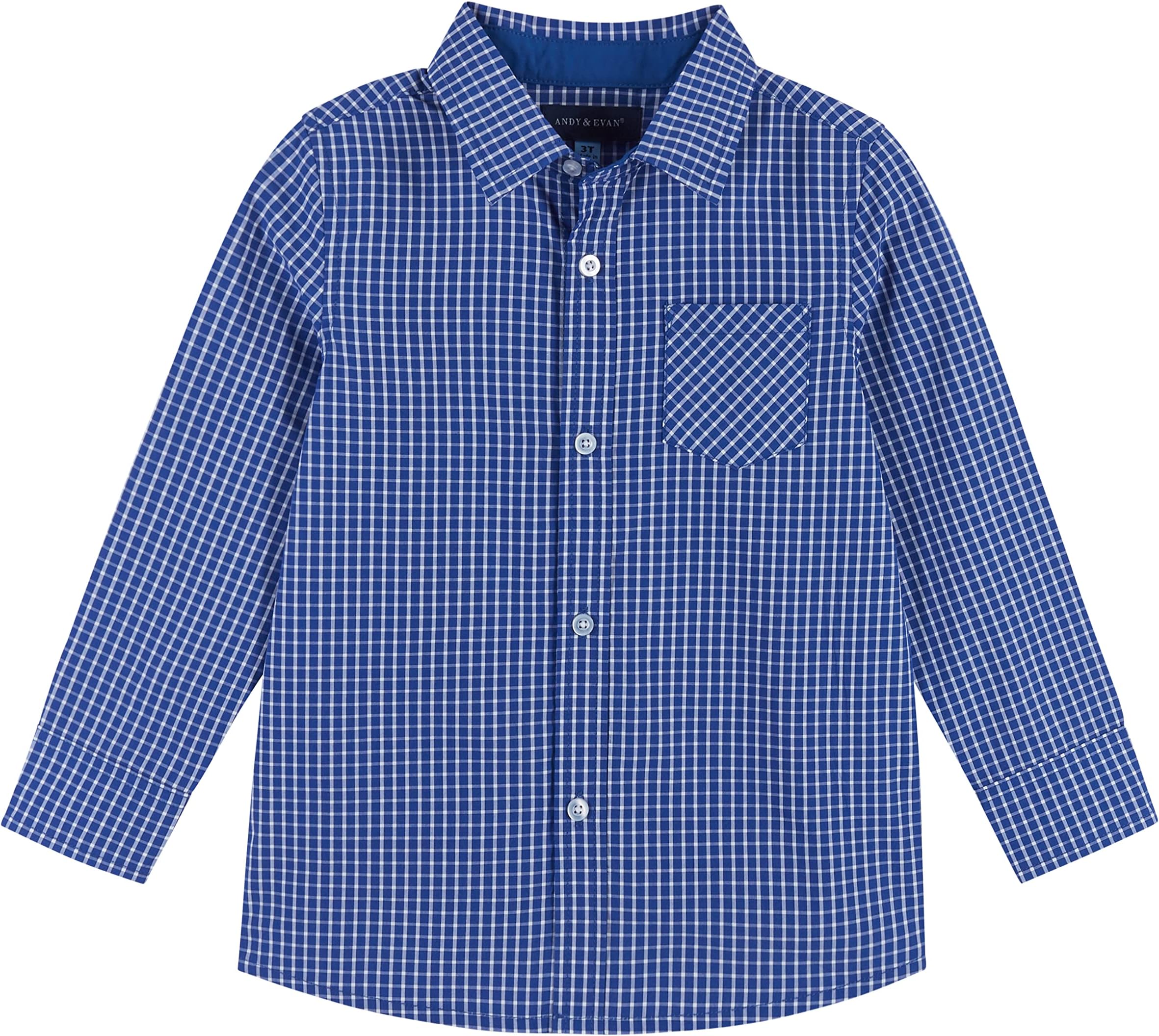 

Рубашка Andy & Evan Long Sleeve Bamboo From Rayon Button-Down, цвет Blue Check