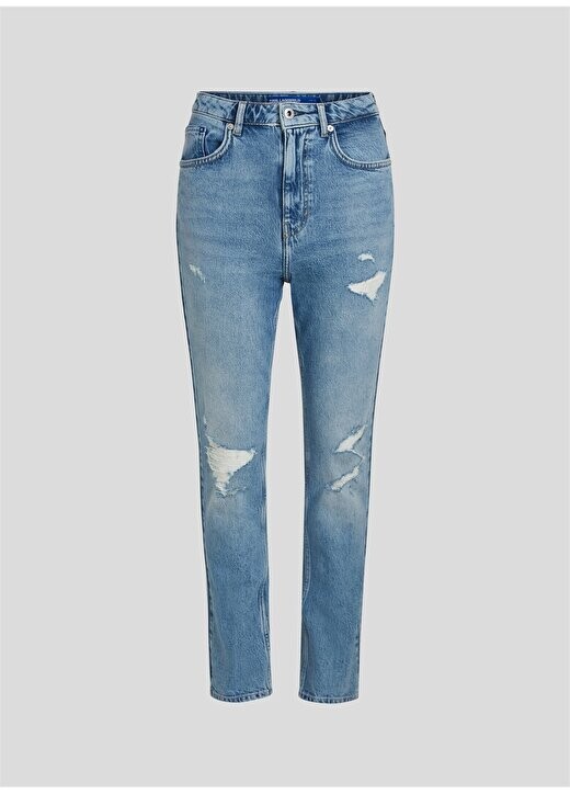 

Стандартные синие женские джинсовые брюки с высокой талией 240J1111 Karl Lagerfeld Jeans, синий