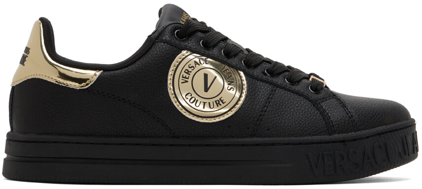 

Черные кроссовки Court 88 с V-образным логотипом Versace Jeans Couture