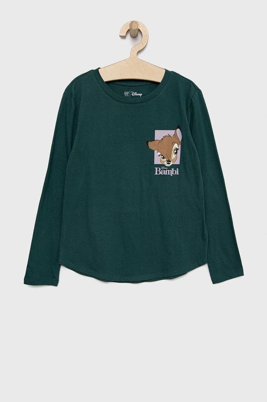 

Детская хлопковая футболка GAP с длинными рукавами, зеленый