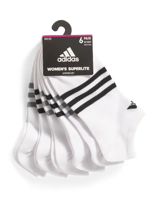 

6 пар носков C Superlite No Show Adidas, белый/черный/серый