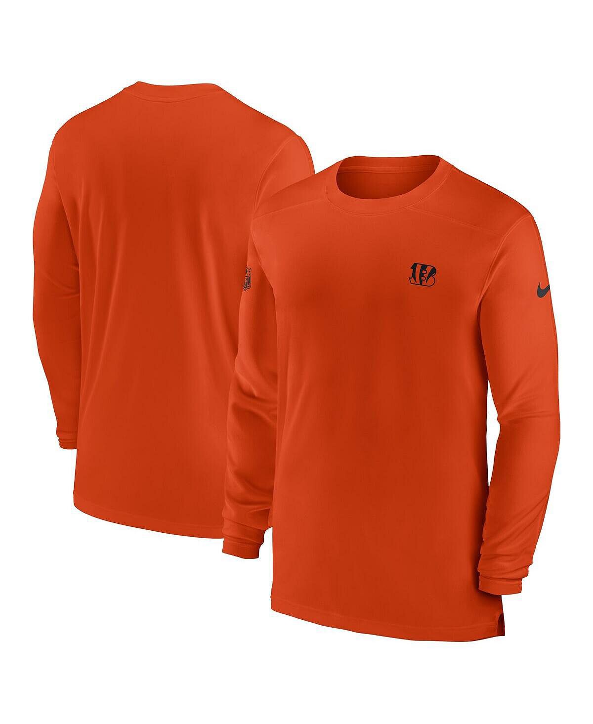 

Мужская оранжевая футболка с длинным рукавом Cincinnati Bengals Sideline Coach Performance Nike, Оранжевый