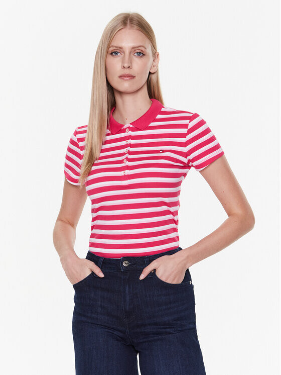 

Рубашка-поло узкого кроя Tommy Hilfiger, розовый