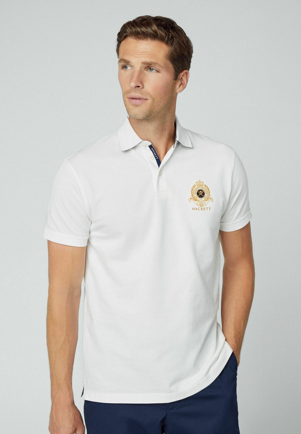 

Рубашка-поло Heritage Logo Hackett London, цвет antique white