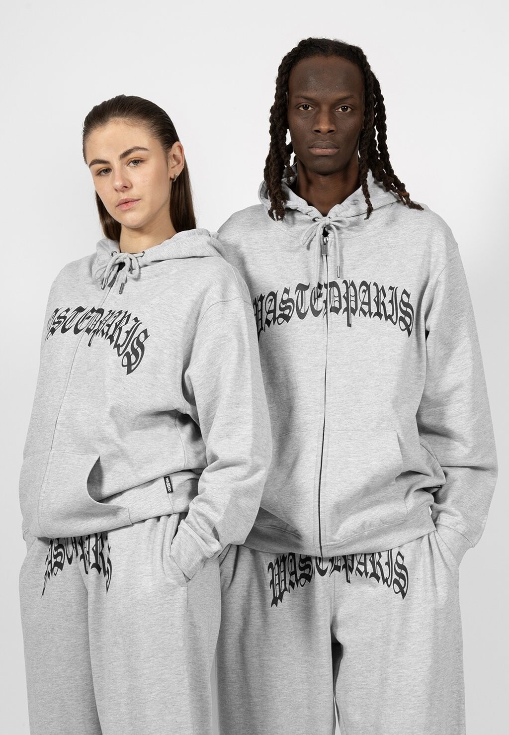 

Толстовка на молнии Unisex Hoodie Zip Kingdom Wasted Paris, цвет ash grey