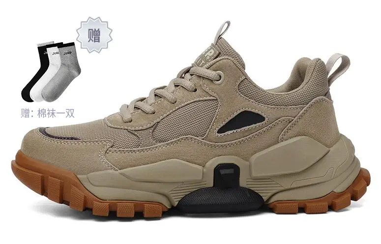 

Кроссовки JEEP SPIRIT Chunky Sneakers Men Low-top Brown-black, цвет Sand