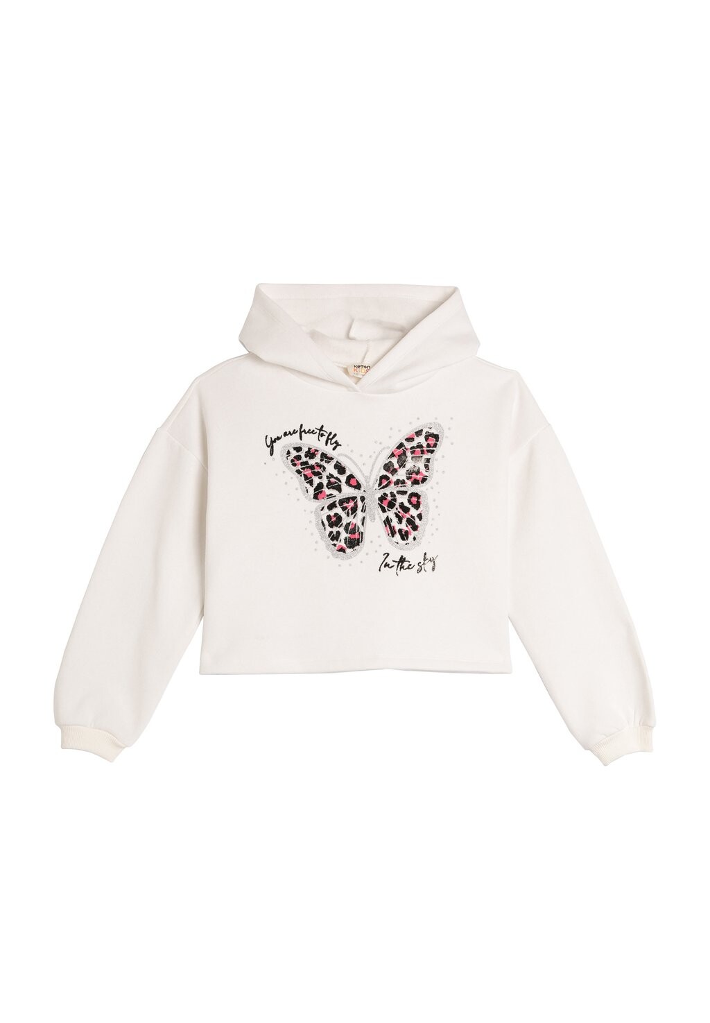 

Толстовка Crop Brushed Koton, бежевый