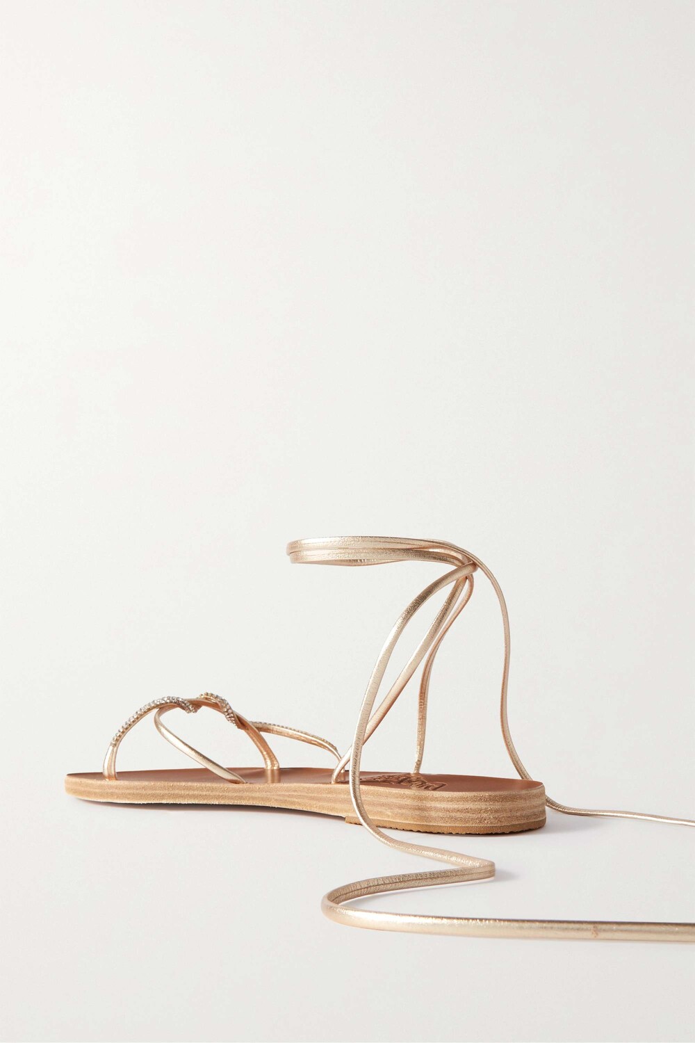 

ANCIENT GREEK SANDALS сандалии Treli из металлизированной кожи с кристаллами