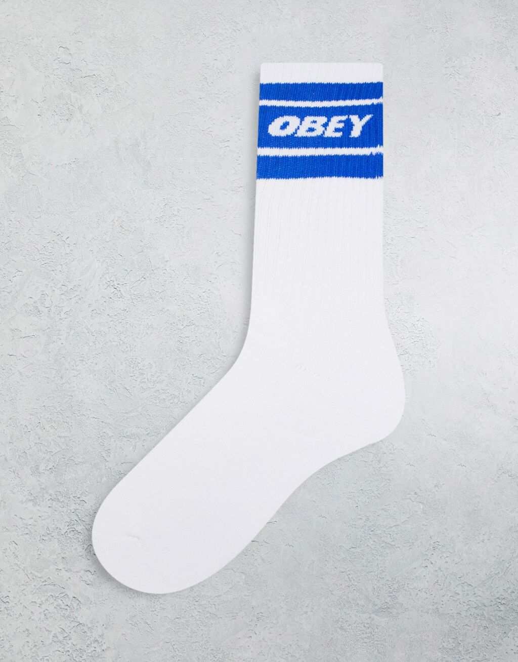 

Белые носки Obey Cooper II с синей лентой