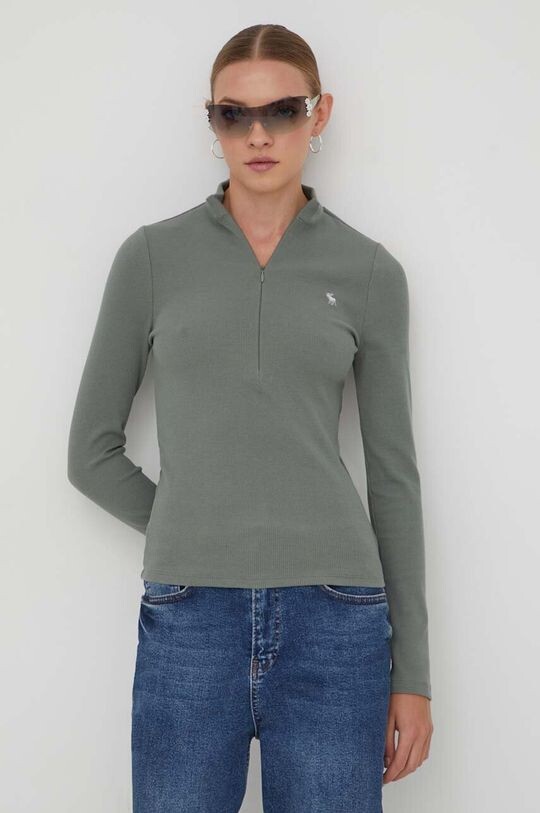 

Футболка с длинными рукавами Abercrombie & Fitch, зеленый