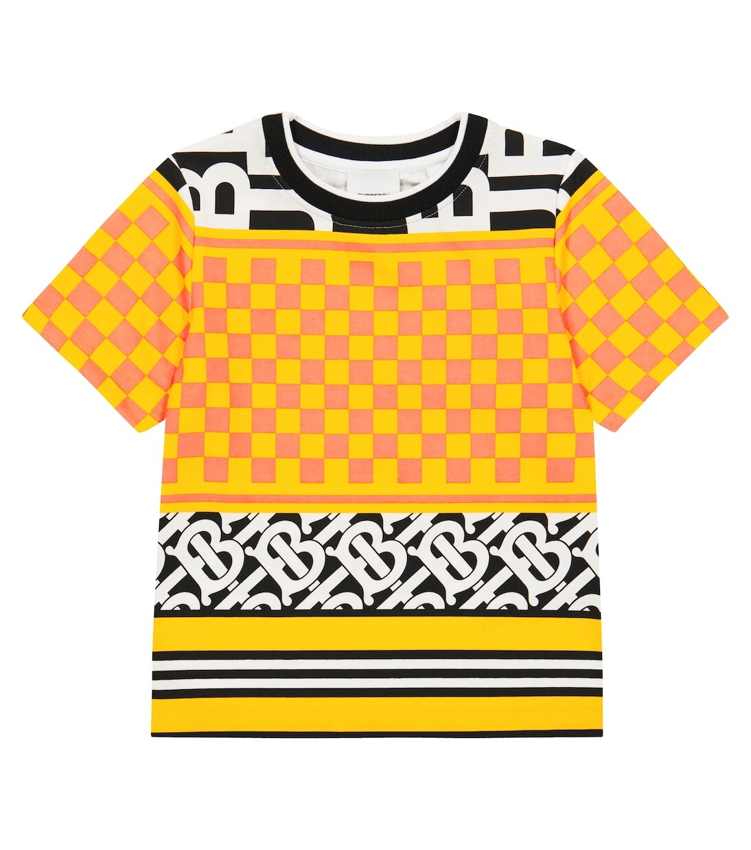 

Футболка из хлопкового джерси с логотипом Burberry Kids, мультиколор