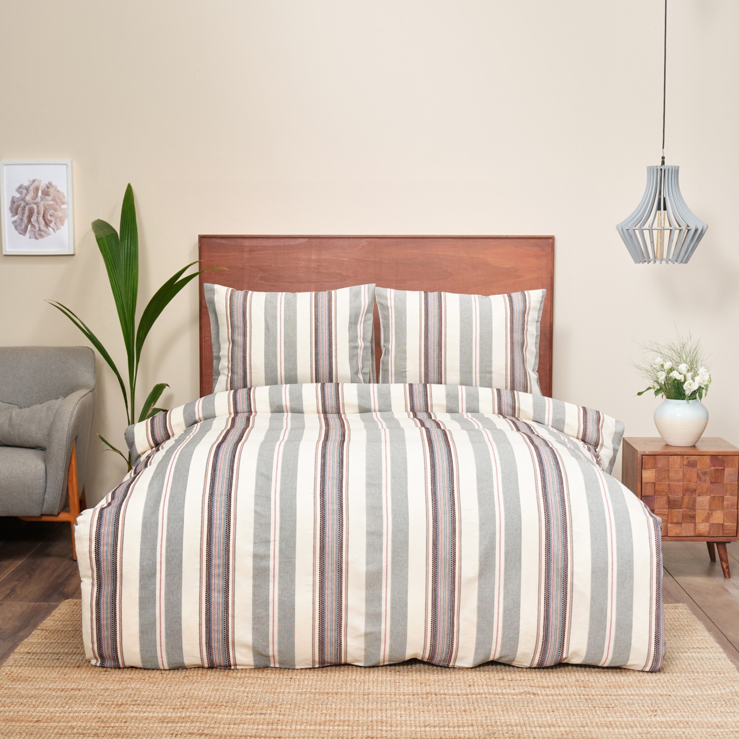 

Karaca Home Lesli Indigo Комплект постельного белья, окрашенных в двойной пряже