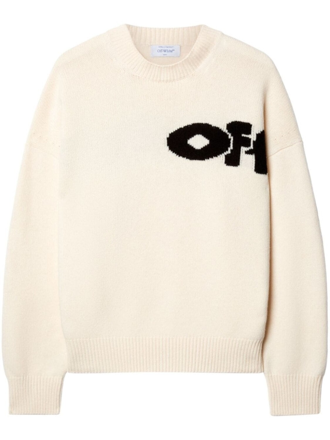 

Off-White джемпер с логотипом, связанный интарсией, нейтральный цвет