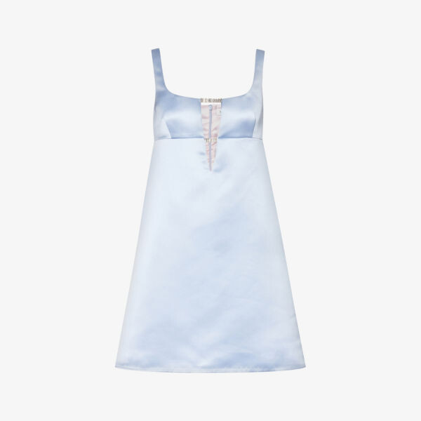 

Атласное платье мини с кристаллами Nina Ricci, синий