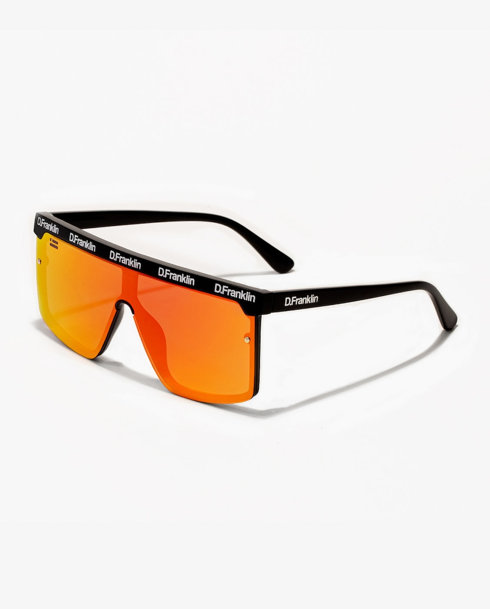 Черные прямоугольные солнцезащитные очки с полными линзами унисекс D.Franklin с красными линзами D.Franklin, черный orion