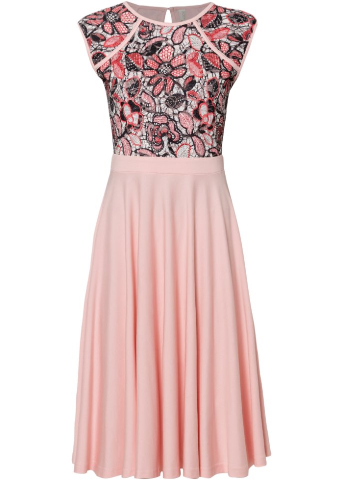 Платье миди с кружевной вставкой Bodyflirt Boutique, розовый платье с сетчатой вставкой bodyflirt boutique синий