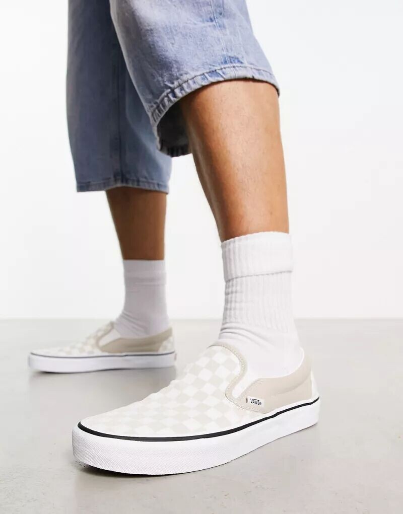 

Бежевые слипоны в шахматную клетку Vans