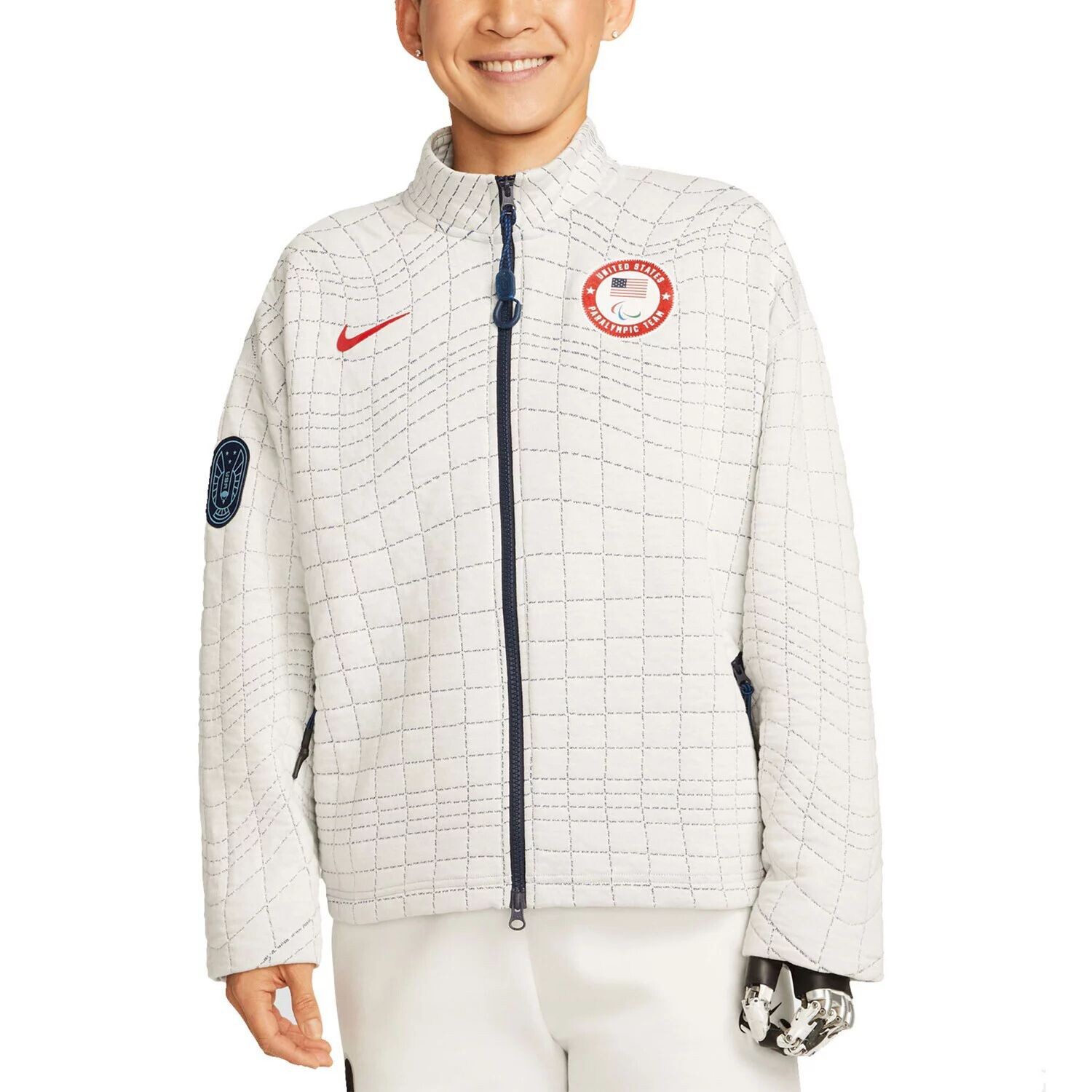 

Женская куртка с молнией во всю длину Nike White Team USA Paralympics Media Nike