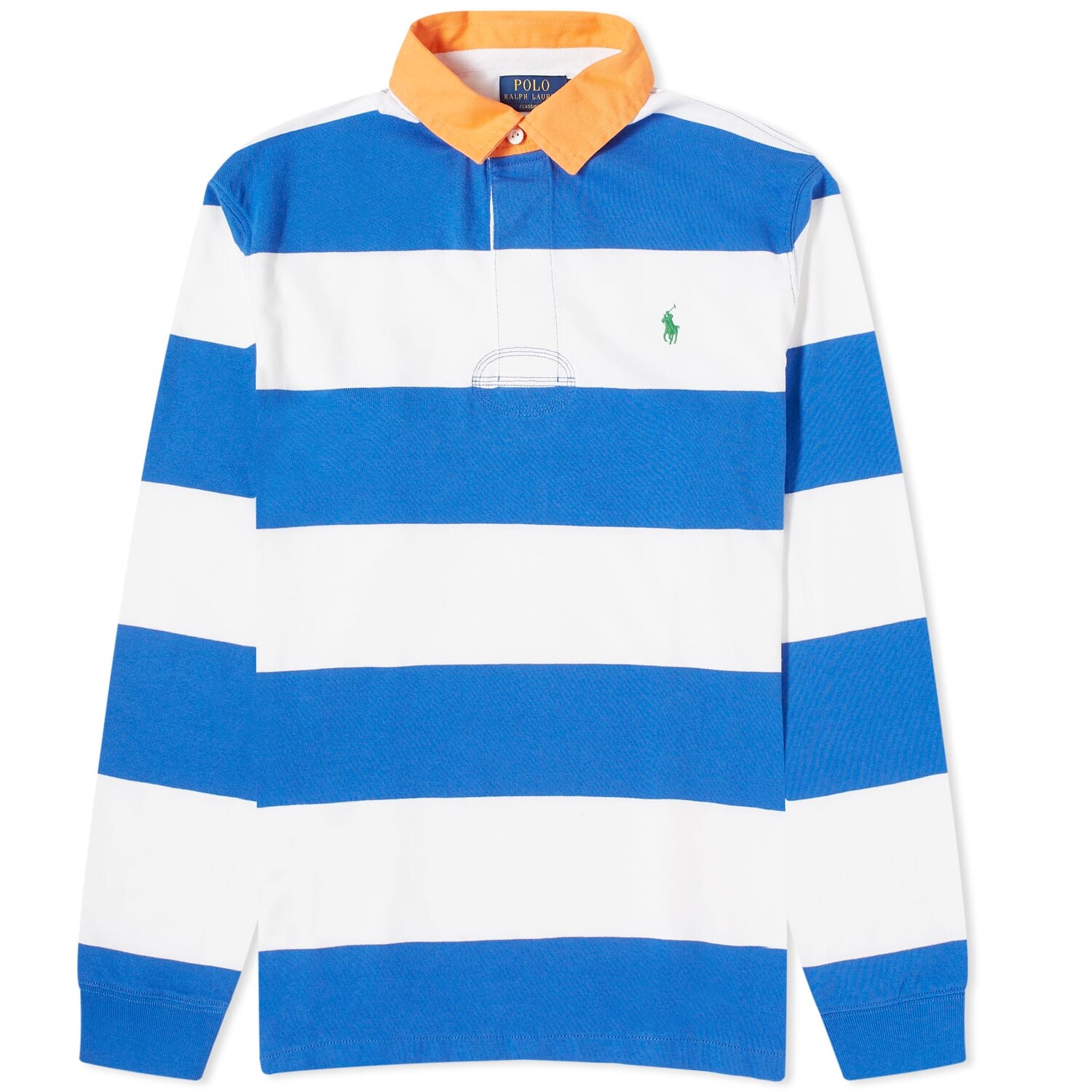 

Рубашка Polo Ralph Lauren Block Stripe Rugby, цвет New Iris Blue & White