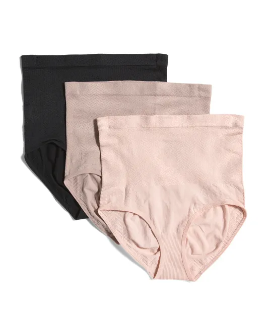 

3 шт. Бесшовные моделирующие трусы с высокой талией Tahari, цвет Multicolor