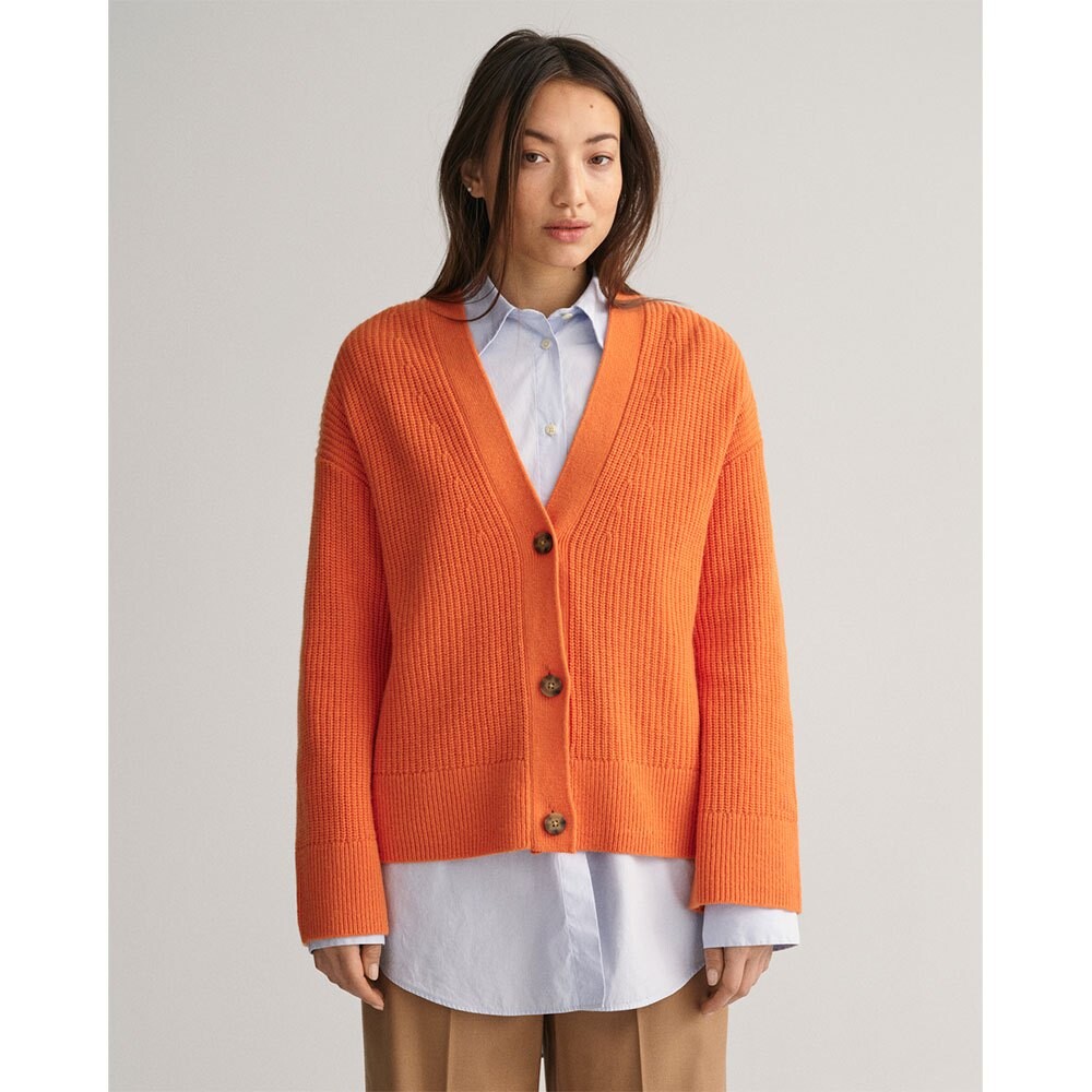 

Кардиган Gant Wool Ribbed, оранжевый