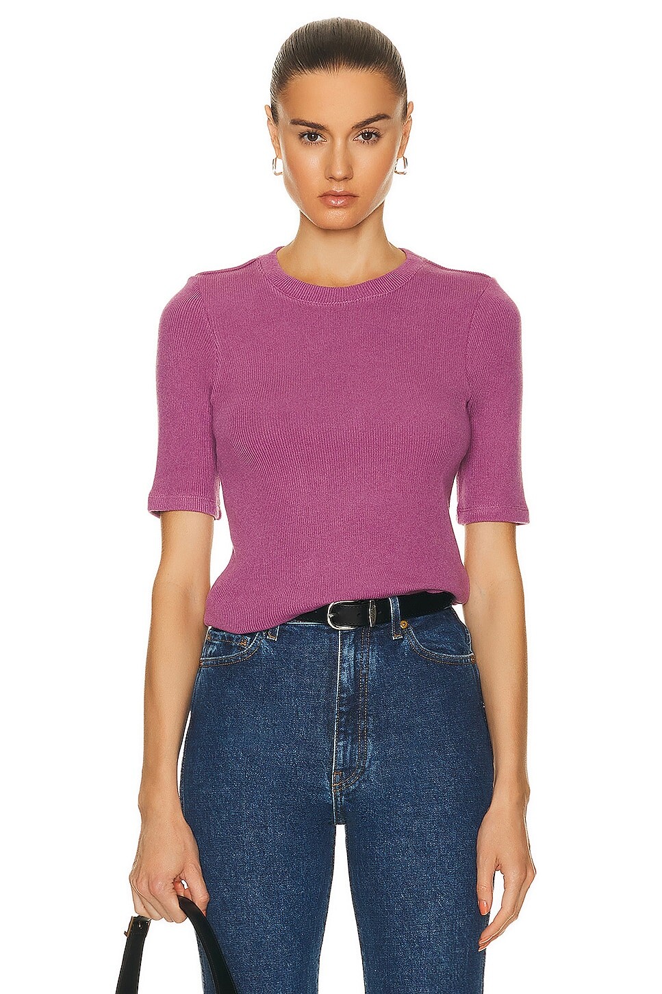 Топ Enza Costa Knit Half Sleeve, цвет Rose Mauve