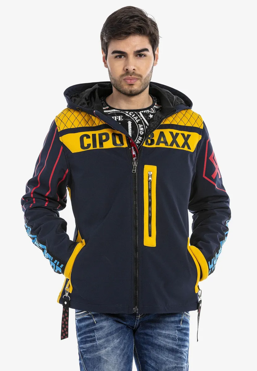 

Куртка Cipo & Baxx для отдыха на открытом воздухе с большим капюшоном, желтый