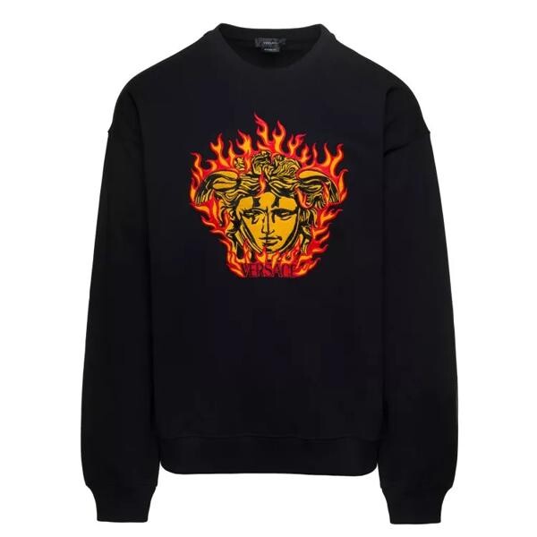 

Футболка crewneck sweatshirt with medusa print in cot Versace, черный