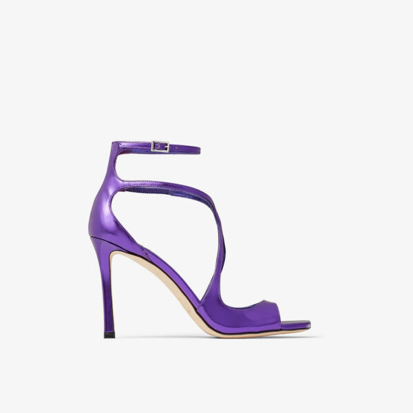 

Босоножки Azia 95 из жидкометаллической кожи на каблуке Jimmy Choo, черный
