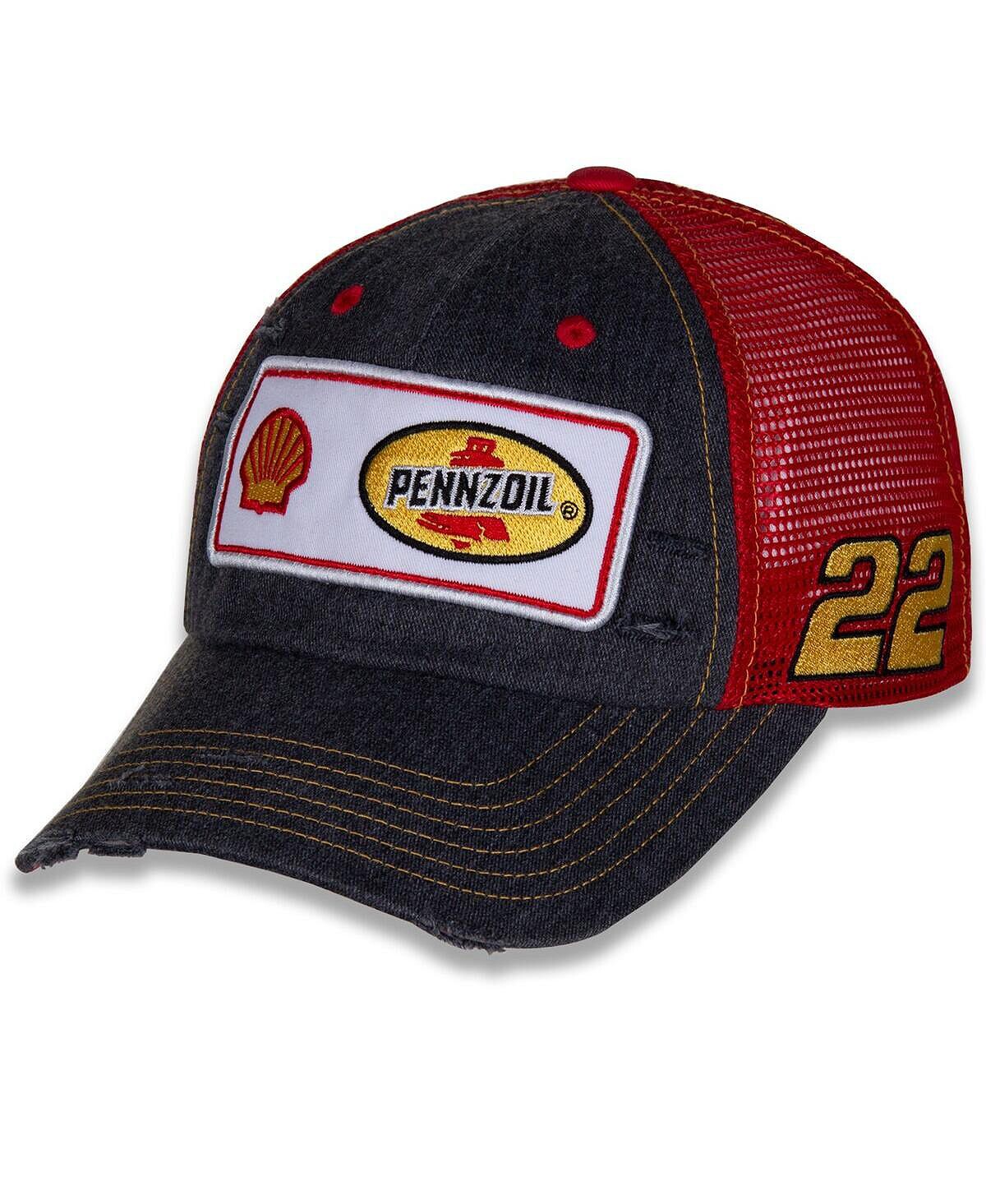 

Мужская черная регулируемая шляпа с ретро-нашивкой Joey Logano Snapback Team Penske