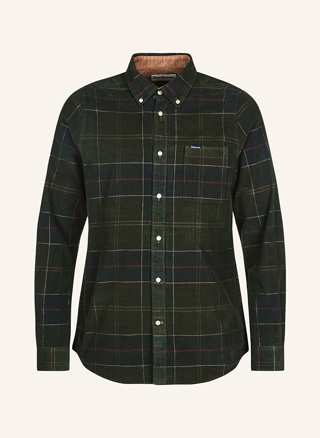 

Вельветовая рубашка строгого кроя Barbour, зеленый